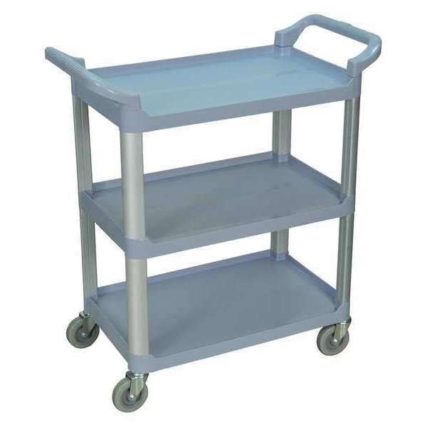 Polypropylene (Shelf)/Aluminum (Upright) Serving Cart, (3) Shelves, 3 Shelves, 200 lb