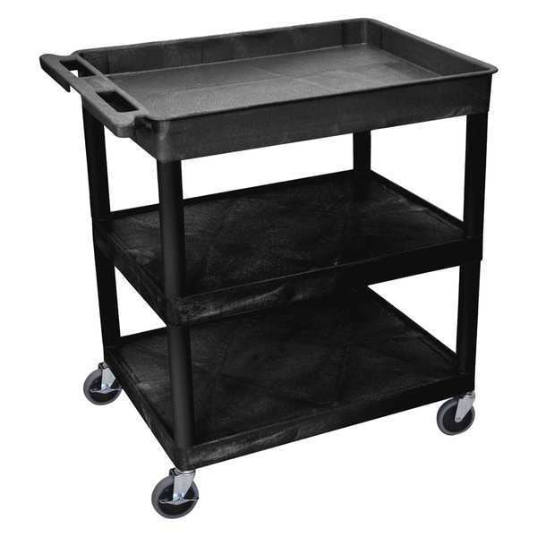 High Density Polyethylene (Shelf), Polyvinyl Chloride (Leg) Tub Cart, (3) Shelves, L, 3 Shelves