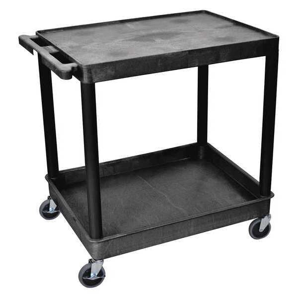 High Density Polyethylene (Shelf), Polyvinyl Chloride (Leg) Tub Cart, (2) Shelves, L, 2 Shelves