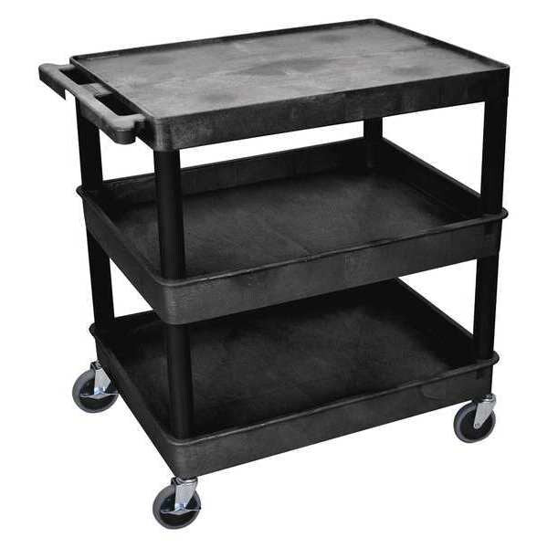 Thermoplastic Resin (Shelf)/High Density Polyethylene (Leg) Flat, 3 Shelves, 400 lb