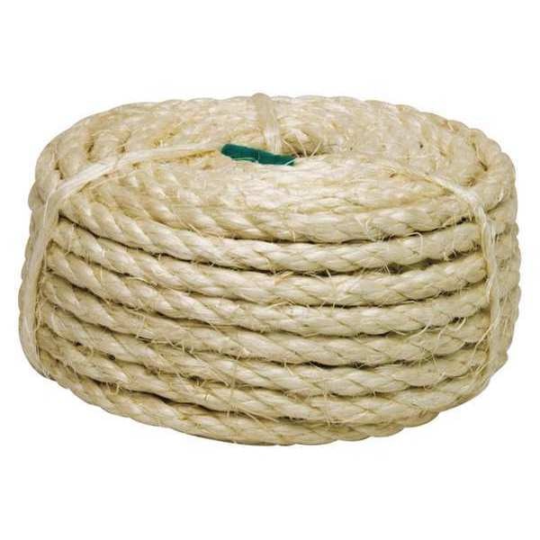 Twisted Sisal Rope, 3-Strand, 1/4x50ft.