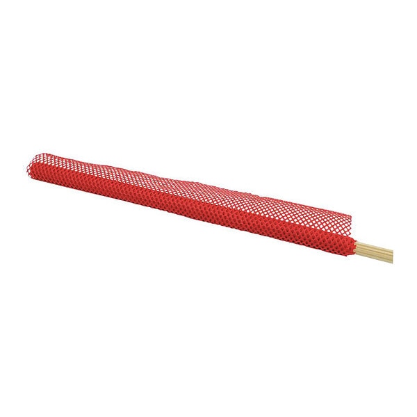 Red Mesh Warning Flag, w/Wooden, 18x18