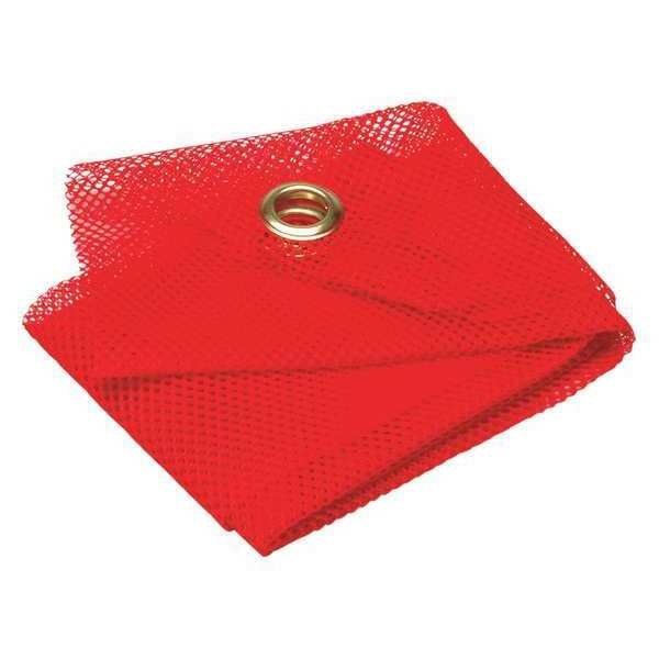 Red Mesh Warning Flag, w/Grommet, 16x16