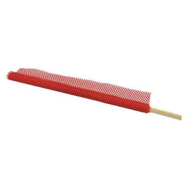Red Mesh Warning Flag, w/Wooden, 16x16