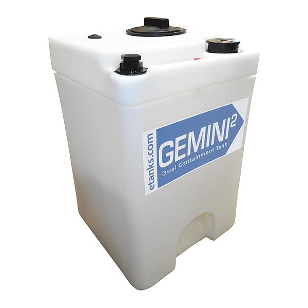 Storage Tank, Double Wall Square, XLPE 1.5, Nat, 10 Gal
