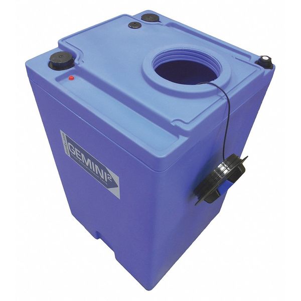 GeminiÂ®Dual ContainmentÂ® Storage Tank, Double Wall, Square, LDPE 1.5, Blue, 70 Gal