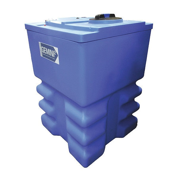 GeminiÂ®Dual ContainmentÂ® Storage Tank, Double Wall, Square, LDPE 1.5, Blue, 120 Gal Ribbed