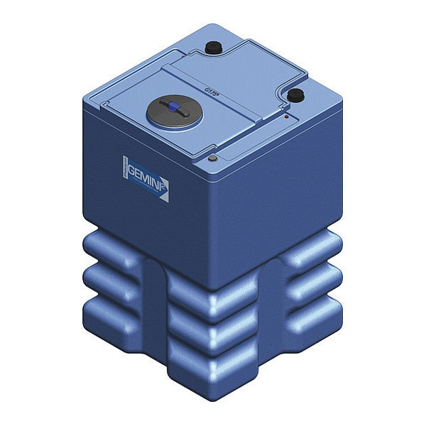 Storage Tank, Double Wall Square, LDPE 1.9, Blue, 175 Gal Ribbed