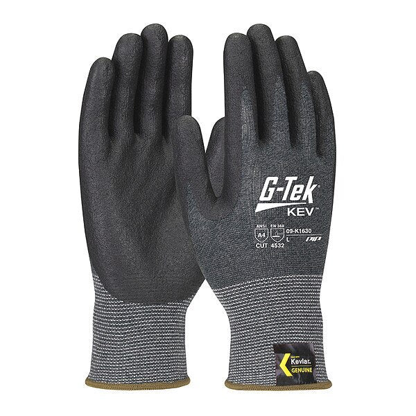 Cut Resistant Coated Gloves, A4 Cut Level, Nitrile, S, 12PK