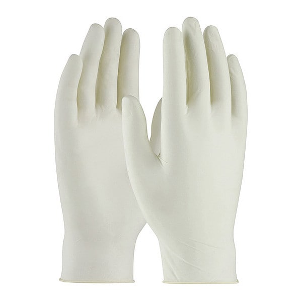 Disposable Gloves, Latex, Powder Free, White, XL, 100 PK
