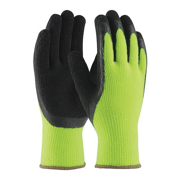 Hi-Vis Cold Protection Coated Gloves, Acrylic Terry Lining, M, 12PK