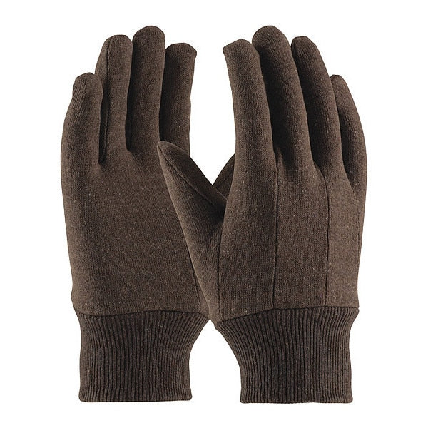 Ladies Cotton Jrsy Glv, Brn, Econ Wt., PK12