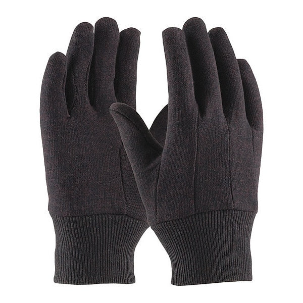 Cotton Jersy Glove, Brn, Reg Wt., Lady, PK12