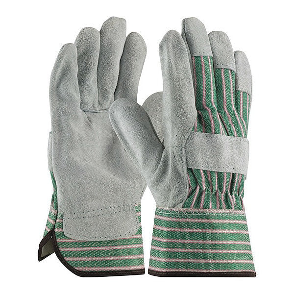 Split Leather Palm, Grn/Pink Back, M, PK12