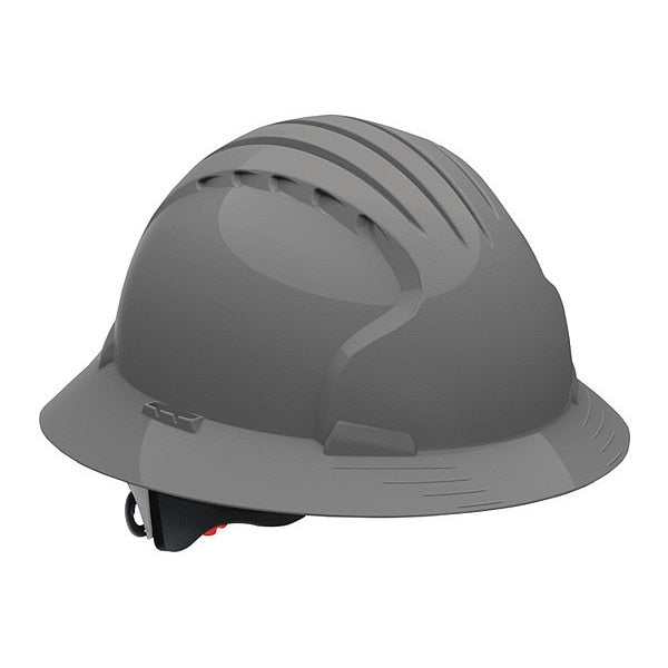 Full Brim Hard Hat, Type 1, Class C, Ratchet (6-Point), Gray