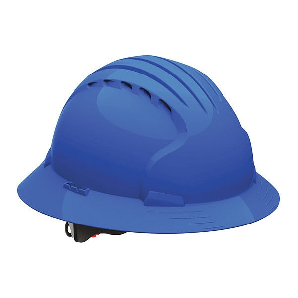 Full Brim Hard Hat, Type 1, Class C, Ratchet (6-Point), Blue