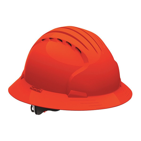 Full Brim Hard Hat, Type 1, Class C, Ratchet (6-Point), Orange