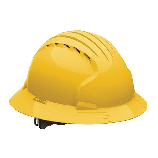 Full Brim Hard Hat, Type 1, Class C, Ratchet (6-Point), Yellow