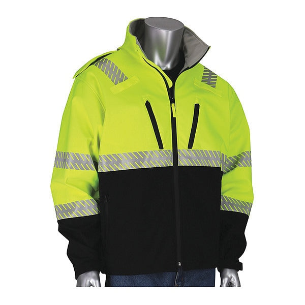Hi-Visibility Jacket, Hood, Zipper, S
