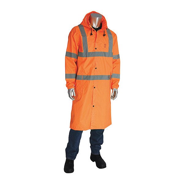 Hi-Viz Rain Coat, Org, 5XL