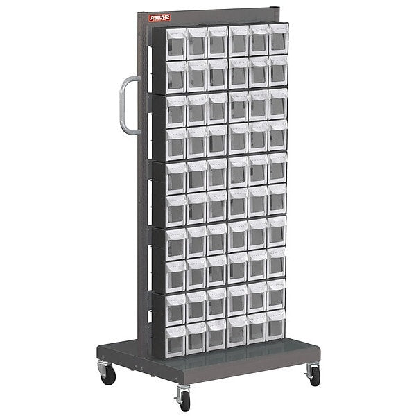 Mobile Parts Cart, FO306 1, Sided 60 Tip Out Bins