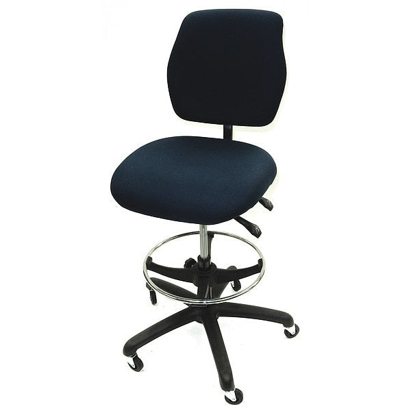 Workbench Chair, Blue Fbric Delux, 300 lb.