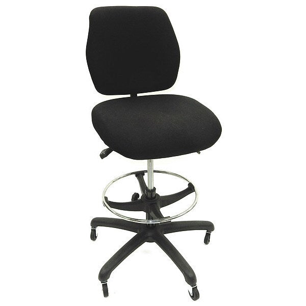 Workbench Chair, Blck Fbric Delux, 300 lb.