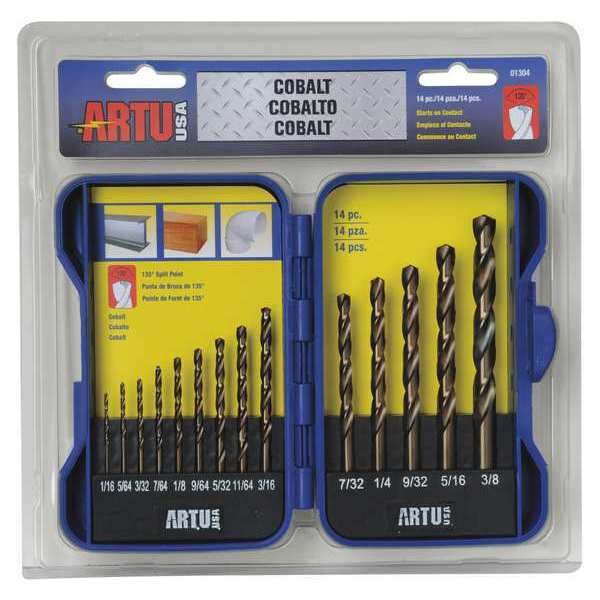 14pc. Cobalt 135 Degrees Drill Bit Set