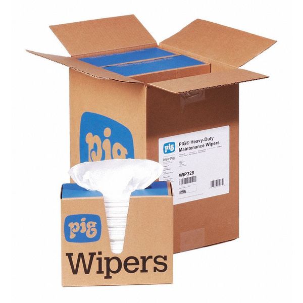 Heavy-Duty Maintenance Wipers, White, Cellulose and Polyester Blend, 9-5/8