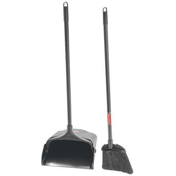 Lobby Broom and Open Dust Pan Set, 28 in Length, Sweep Face 7 7/8 in, 5 in trim
