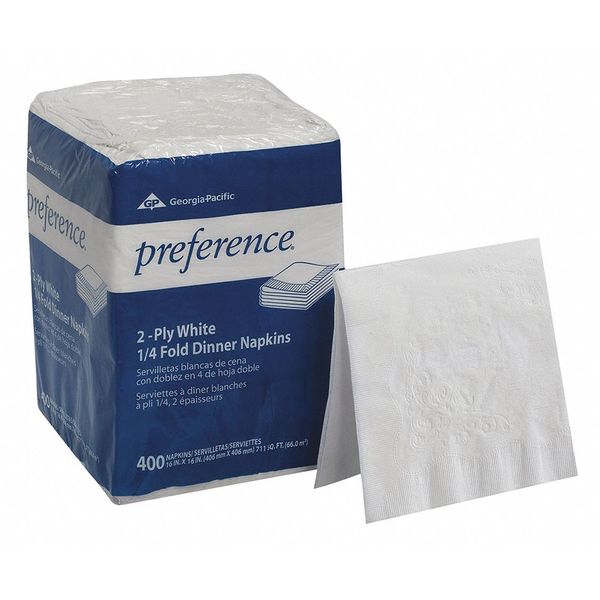 Paper Dinner Napkins, 2Ply, 1/4 Fold, PK8