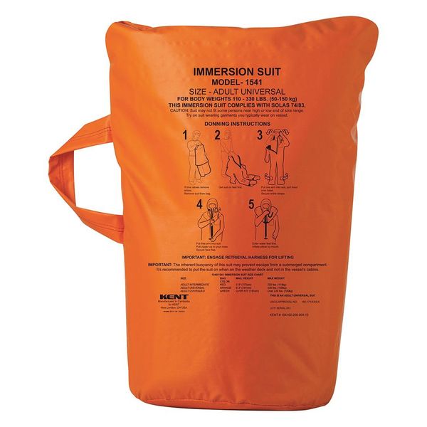 Immersion Suit, Uscg/Solas/Med Bag, Org