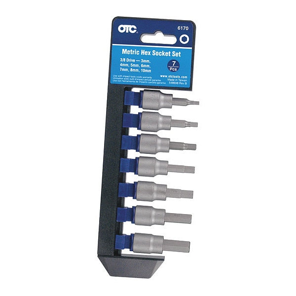 Metric Hex Bit Square, D Socket Set, 7pcs.