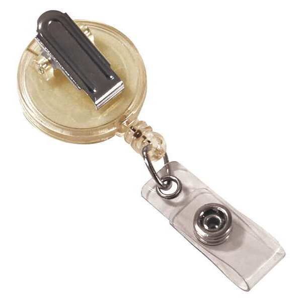 Retract Badge Reel, Clip-On, Clear, PK12