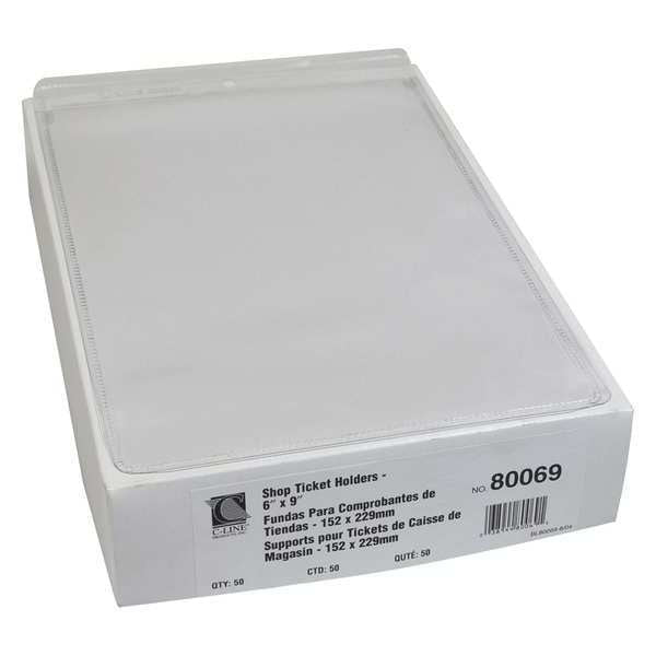 Shop Ticket Holder, Vinyl, Clear, 6x9