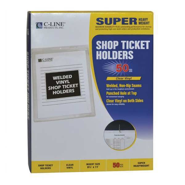 Shop Ticket Holder, Clear, 8.5 x 11