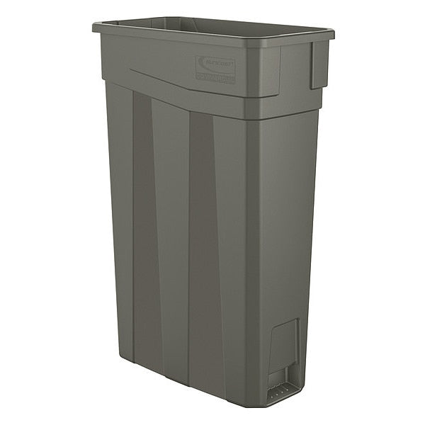 23 gal. Rectangular Trash Can, Gray, Snap-On, Polymer