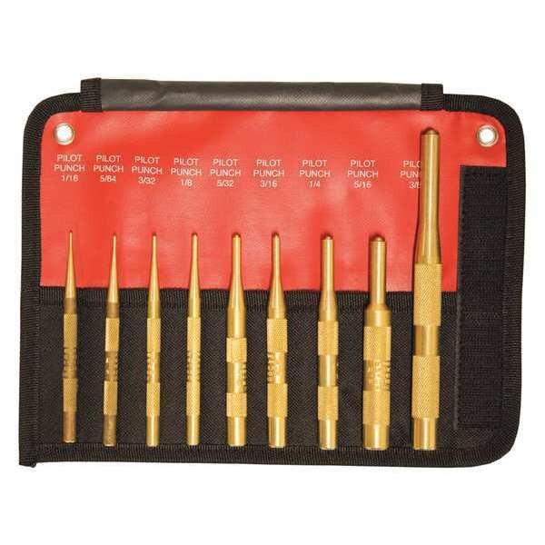 Brass Pilot Punch Set, 9pcs