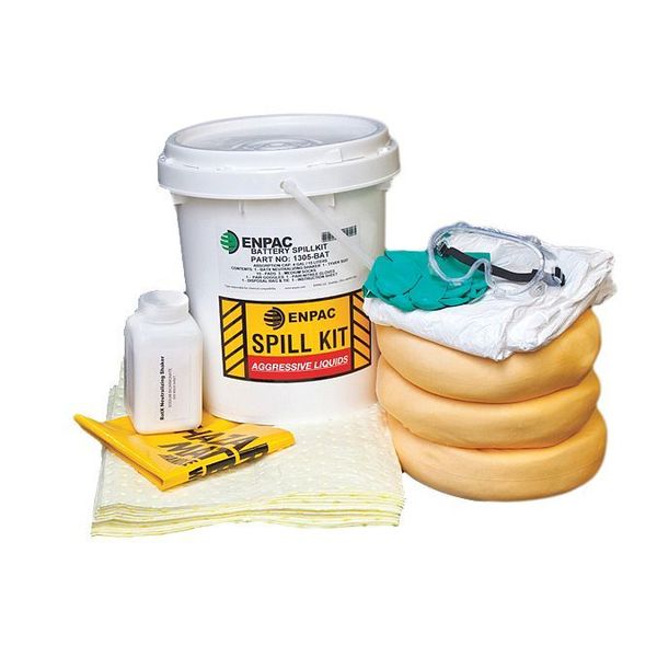 Battery Acid Spill Kit, 5 gal., 13x13x17
