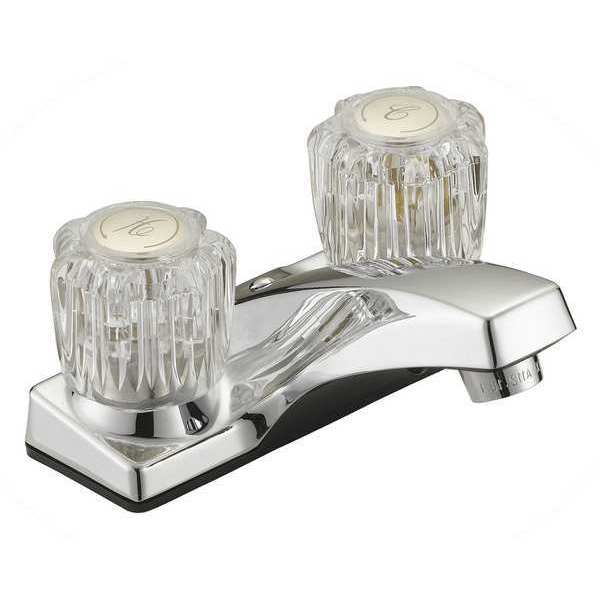 Faucet, Lav 2 Rnd Acrylic Brass Pop Up Sq PK6