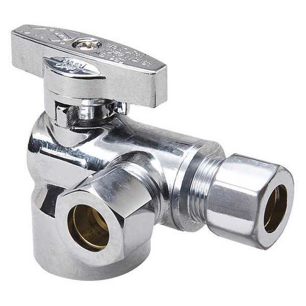 Compr Dual Outlet Stop 1/2 Fip x 3/8x3/8 PK10