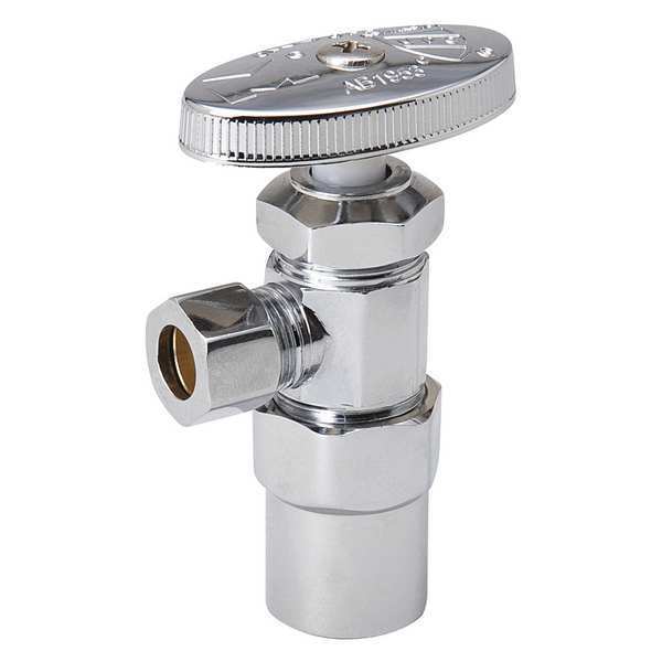 Compression Angle Stop 1/2 Cpv x 3/8 Od PK10