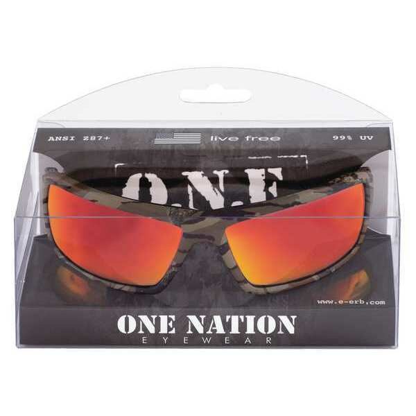Safety Glasses, Red Mirror Polycarbonate Lens, Scratch-Resistant