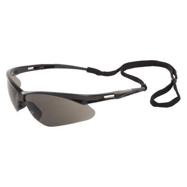 Safety Glasses, Gray Polycarbonate Lens, Scratch-Resistant