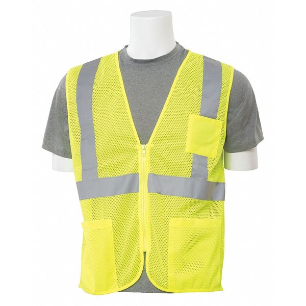Safety Vest, Economy, Hi-Viz, Lime, M