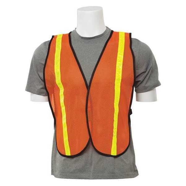 One Size Hi-Viz Vest with Stripe, Orange