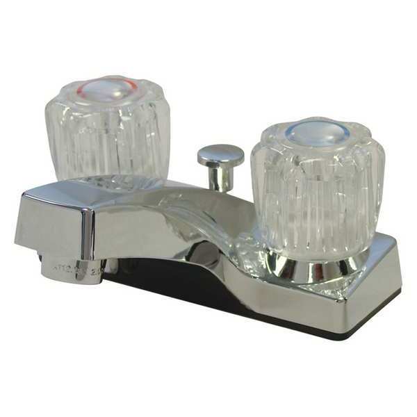 Dual-Handle Faucet, Non-Met, 2 Acrylic Handle, w/Pop Up, Chrome