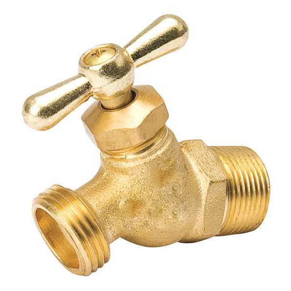 Brass Valve Hose, No Kink, Mip, 3/4
