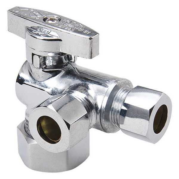 Compression Stop Valve 5/8x3/8x3/8 Od PK10