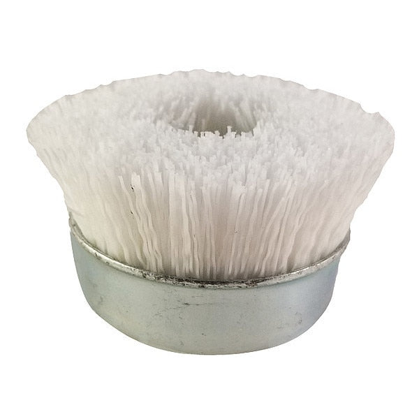 Cup Brush, White, 5/8-11 3